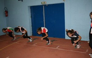 Mathilde, Eva et Emilie sortant des starts