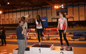 Le podium du 50 m minime fille