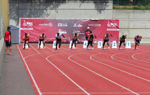 Demi-finale du 100m, David au couloir 7