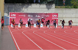 Demi-finale du 100m, David au couloir 7