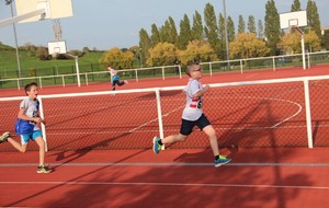 Clément à l'arrivée du 1000 m