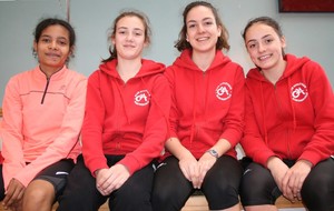 Nos quatre qualifiées : Mathilde, Lucie, Emilie M. et Emilie Q.